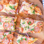 search 15-Minute BBQ Chicken Sausage Naan Pizza