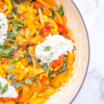 Buttery Corn and Peppers with Burrata and Basil