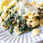 Creamy Lemon Pasta With Pancetta and Spring Greens