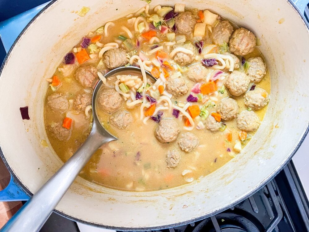 Curry Meatball Noodle Soup