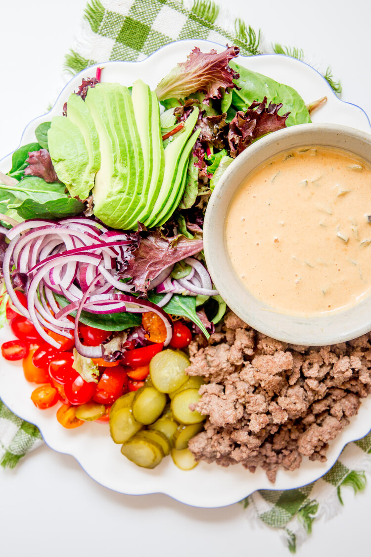 Whole30 Burger Salad with Special Sauce - Caroline Chambers