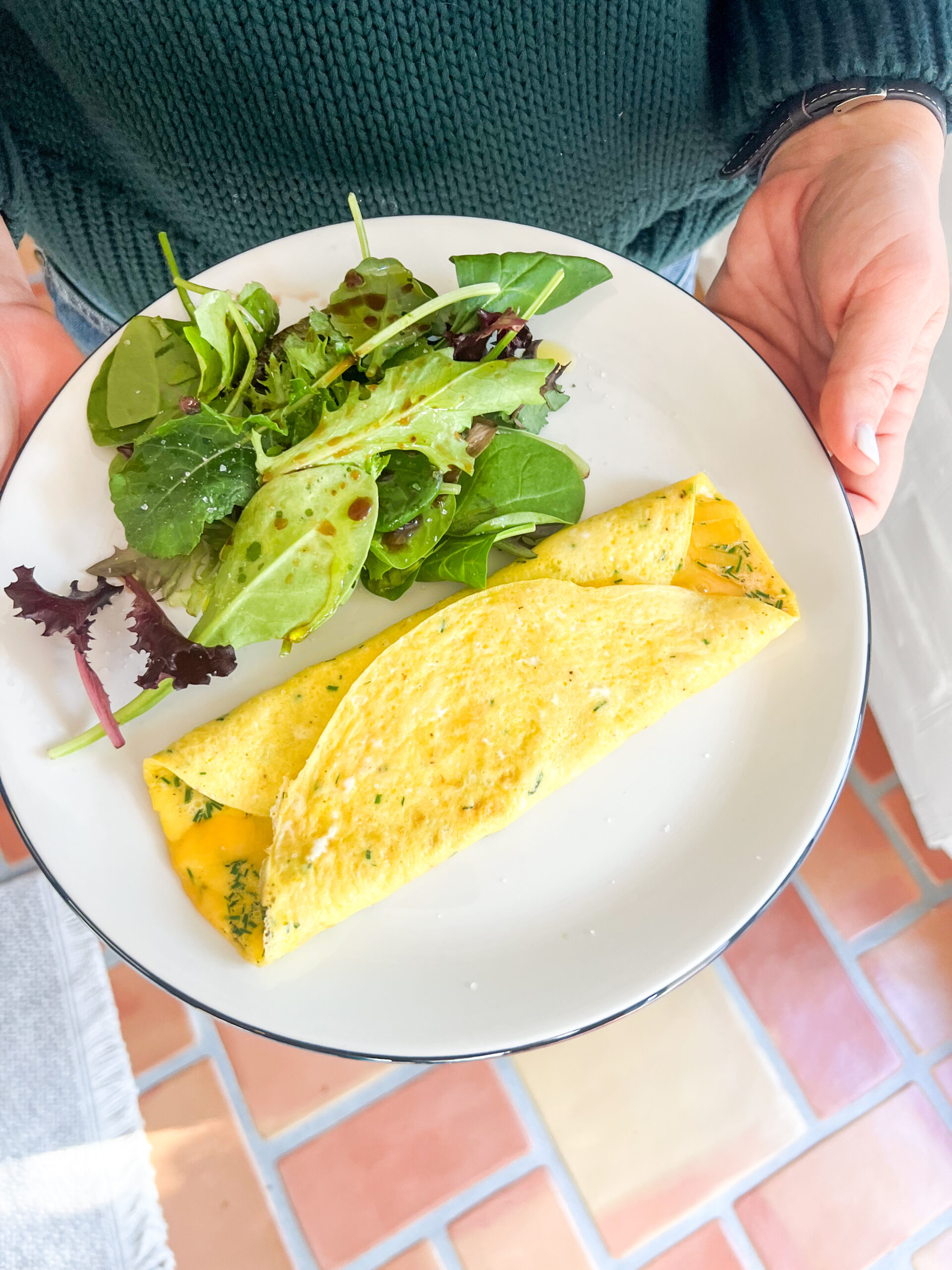 Chive Cheddar Omelet - Caroline Chambers